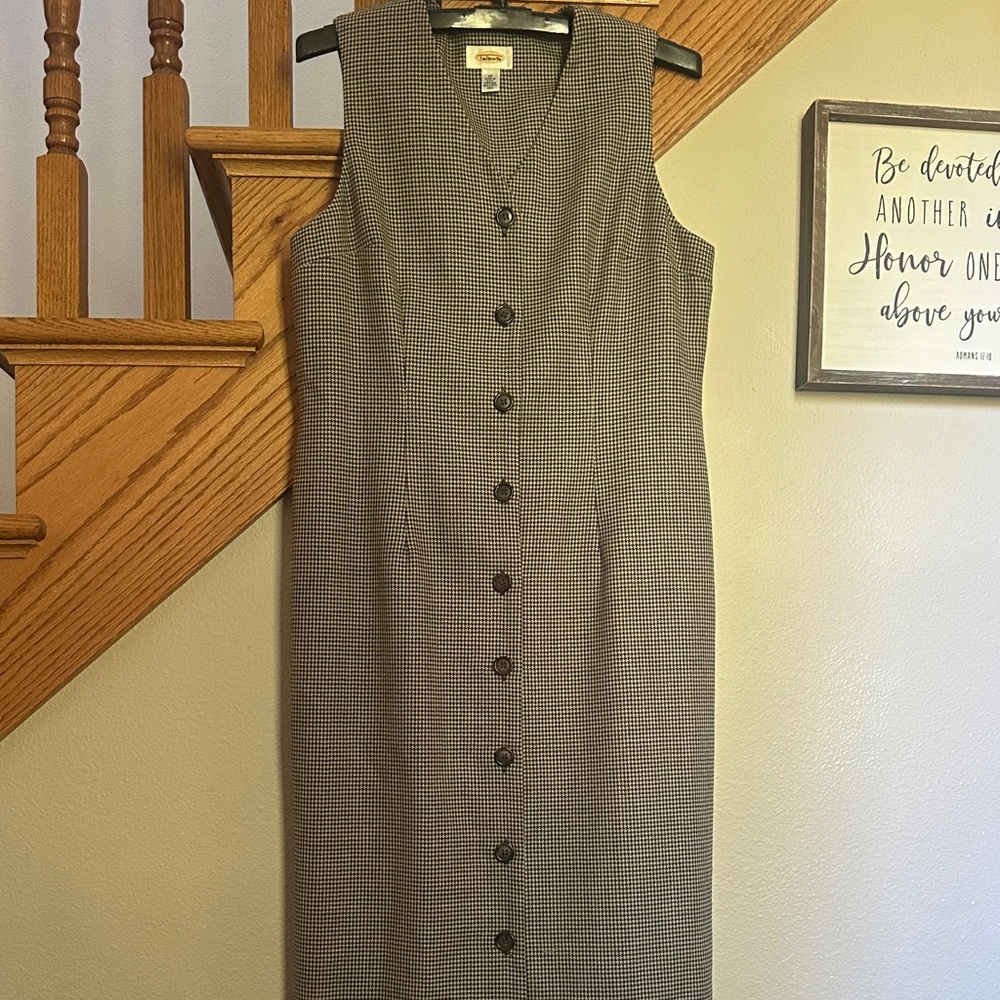 Classic Talbots Black and White Houndstooth Dress